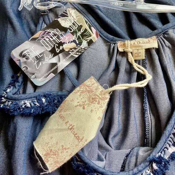 Romper Jumpsuit Chambray Denim Wide Leg Lightweight Cami  Culottes Womens Small - Picture 14 of 16